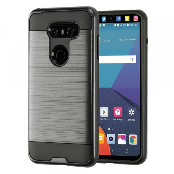 Wholesale LG V30 Armor Hybrid Case (Black)